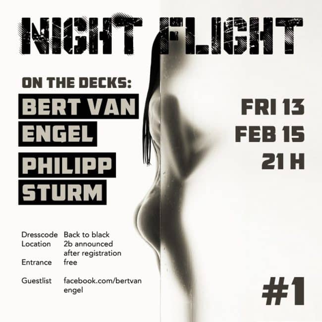 Night flight: a concept party by Bert van Engel and Philipp Sturm mixing digital and vinyl.